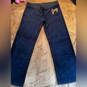 Navy blue Juicy Couture velour track pants size L/XL